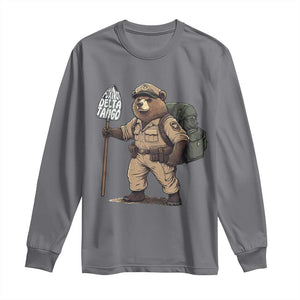 Foxtrot Delta Tango Resist Bear Long Sleeve Shirt TS02 Charcoal Print Your Wear