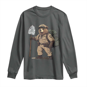 Foxtrot Delta Tango Resist Bear Long Sleeve Shirt TS02 Dark Heather Print Your Wear