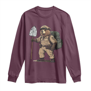 Foxtrot Delta Tango Resist Bear Long Sleeve Shirt TS02 Maroon Print Your Wear