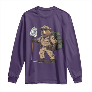 Foxtrot Delta Tango Resist Bear Long Sleeve Shirt TS02 Purple Print Your Wear