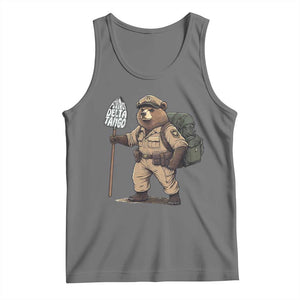 Foxtrot Delta Tango Resist Bear Tank Top TS02 Black Heather Print Your Wear
