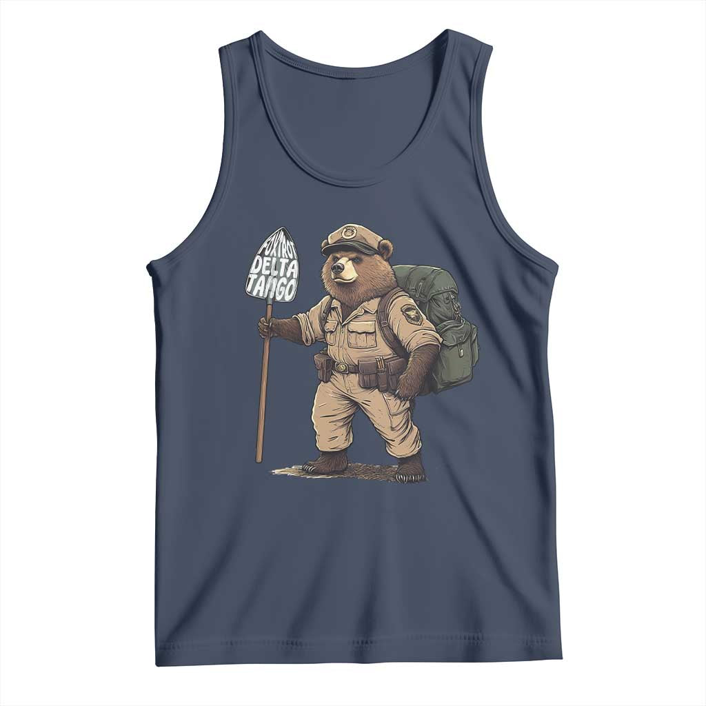 Foxtrot Delta Tango Resist Bear Tank Top TS02 Navy Print Your Wear