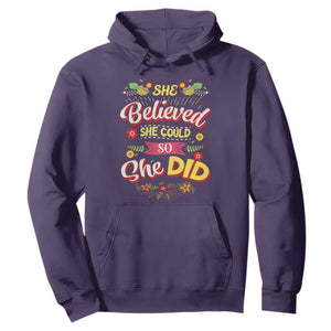 She Believed She Could So She Did Hoodie TS02 Purple Print Your Wear