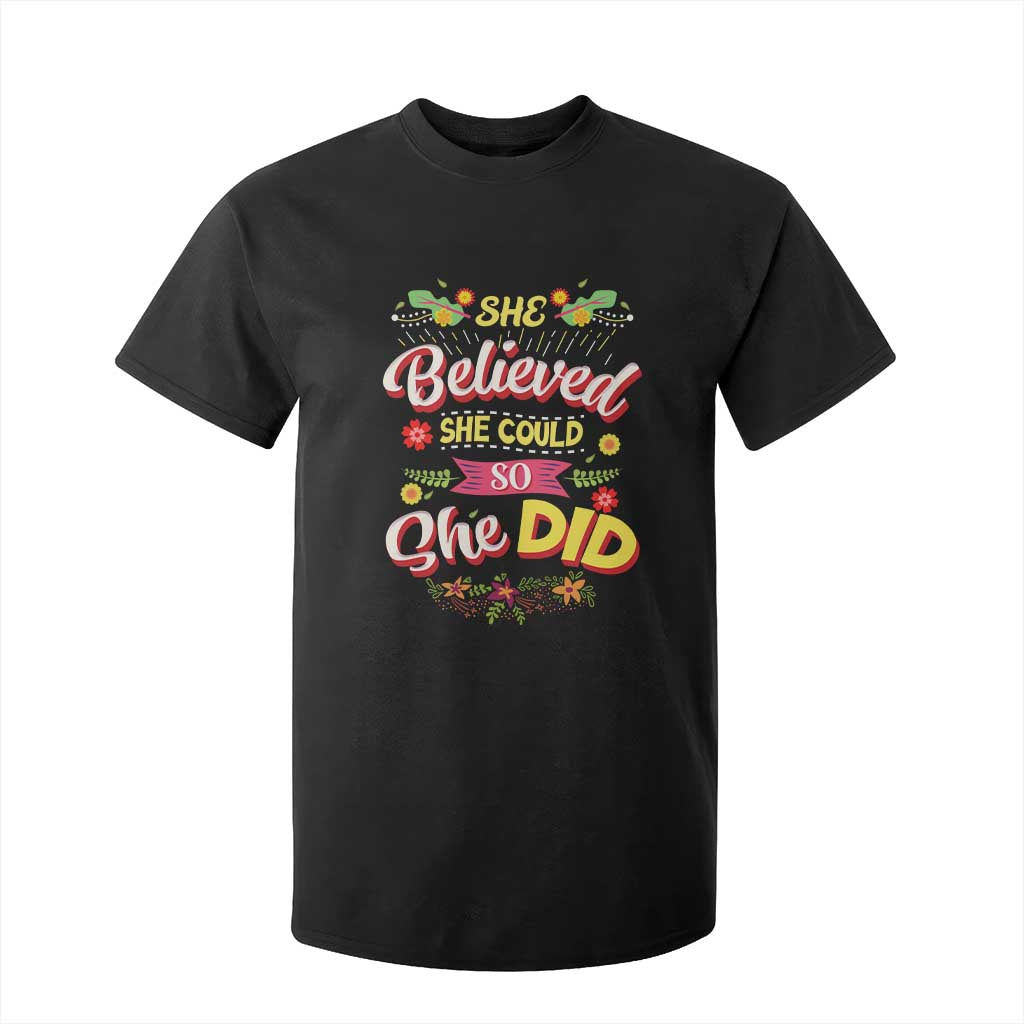 She Believed She Could So She Did T Shirt For Kid TS02 Black Print Your Wear
