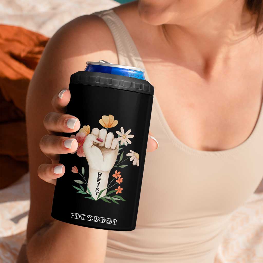 Empowered Women 4 in 1 Can Cooler Tumbler Resist Raised Fist Retro Boho TS02 Print Your Wear