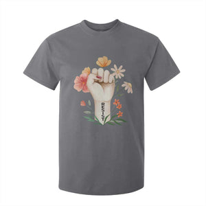 Empowered Women T Shirt For Kid Resist Raised Fist Retro Boho TS02 Charcoal Print Your Wear