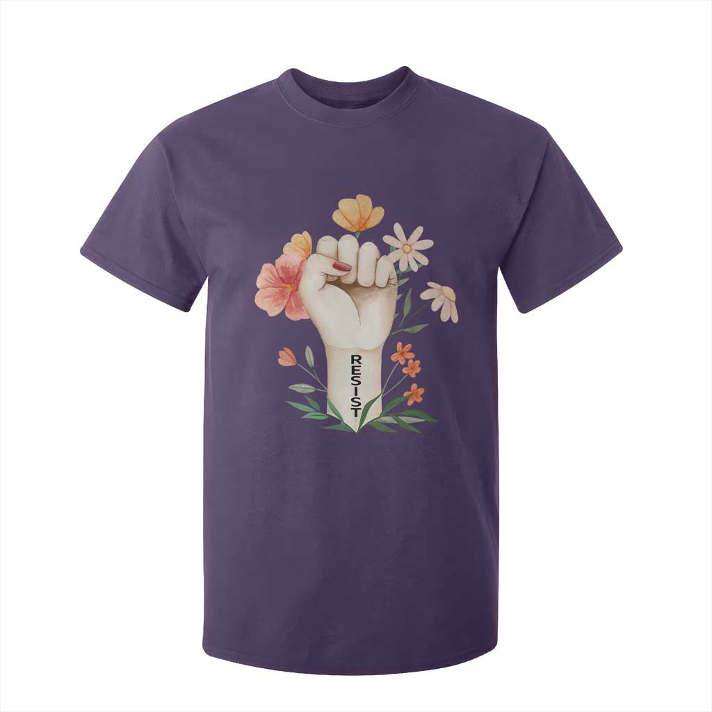 Empowered Women T Shirt For Kid Resist Raised Fist Retro Boho TS02 Purple Print Your Wear