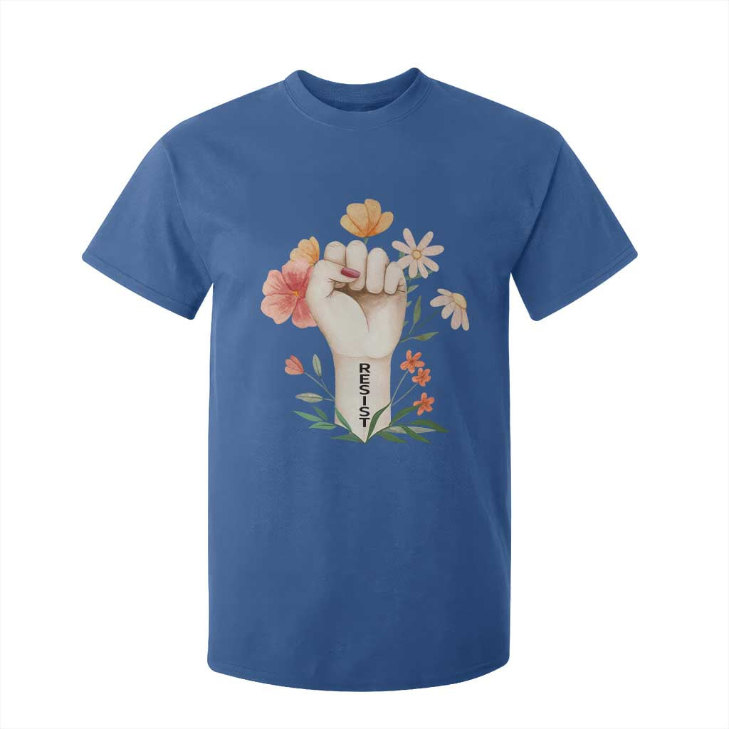 Empowered Women T Shirt For Kid Resist Raised Fist Retro Boho TS02 Royal Blue Print Your Wear