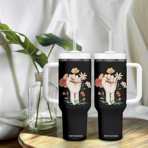 Empowered Women Tumbler With Handle Resist Raised Fist Retro Boho TS02 Print Your Wear