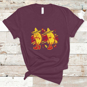 Funny Cinco De Mayo T Shirt Taco Griddy Dance Cinco de Mayo Dancing Tacos Sombrero TS02 Maroon Printyourwear