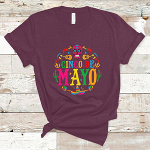 Funny Cinco De Mayo T Shirt Cinco De Mayo Mexican Fiesta 5 De Mayo Mexican Sugar Skull TS02 Maroon Printyourwear