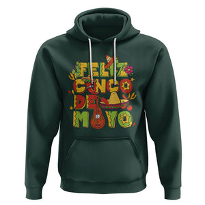 Funny Cinco De Mayo Hoodie Feliz Cinco De Mayo Mexican Fiesta Happy 5 De Mayo Party TS02 Dark Forest Green Printyourwear