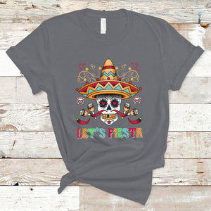 Funny Cinco De Mayo T Shirt Cinco De Mayo Let's Fiesta Mexican Sugar Skull Mexican Party TS02 Charcoal Printyourwear