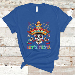 Funny Cinco De Mayo T Shirt Cinco De Mayo Let's Fiesta Mexican Sugar Skull Mexican Party TS02 Royal Blue Printyourwear