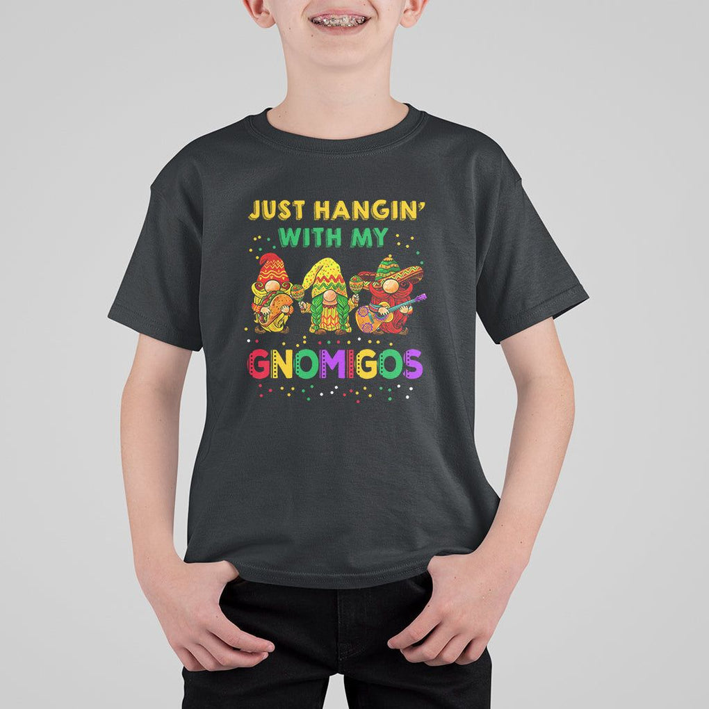 Funny Cinco De Mayo T Shirt For Kid Just Hanging With My Gnomigos Cinco De Mayo Gnomes TS02 Black Printyourwear