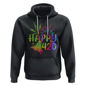 Happy 420 Hoodie Happy 420 Day Cannabis Weed Marijuana Leaf Lovers Men Women TS02 Black Printyourwear