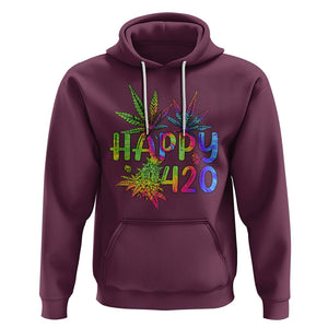 Happy 420 Hoodie Happy 420 Day Cannabis Weed Marijuana Leaf Lovers Men Women TS02 Maroon Printyourwear