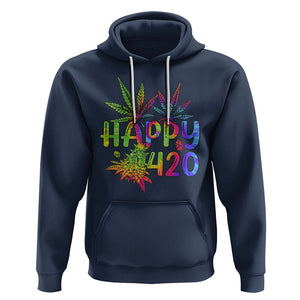 Happy 420 Hoodie Happy 420 Day Cannabis Weed Marijuana Leaf Lovers Men Women TS02 Navy Printyourwear