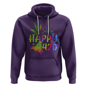 Happy 420 Hoodie Happy 420 Day Cannabis Weed Marijuana Leaf Lovers Men Women TS02 Purple Printyourwear