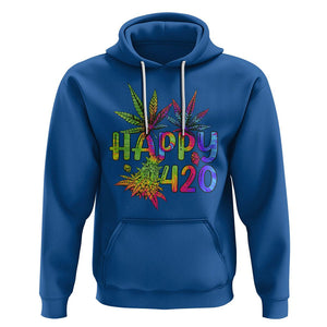 Happy 420 Hoodie Happy 420 Day Cannabis Weed Marijuana Leaf Lovers Men Women TS02 Royal Blue Printyourwear