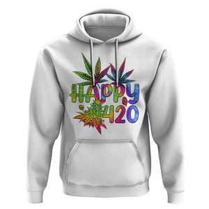 Happy 420 Hoodie Happy 420 Day Cannabis Weed Marijuana Leaf Lovers Men Women TS02 White Printyourwear