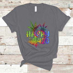 Happy 420 T Shirt Happy 420 Day Cannabis Weed Marijuana Leaf Lovers Men Women TS02 Charcoal Printyourwear