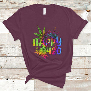 Happy 420 T Shirt Happy 420 Day Cannabis Weed Marijuana Leaf Lovers Men Women TS02 Maroon Printyourwear