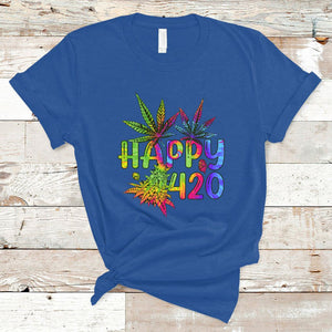 Happy 420 T Shirt Happy 420 Day Cannabis Weed Marijuana Leaf Lovers Men Women TS02 Royal Blue Printyourwear