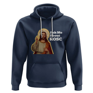 Funny Jesus Hoodie Ask Me About ROSC Funny Best ROSC Ever Jesus CPR Nurse Nursing Doctor Surgeon TS02 Navy Printyourwear