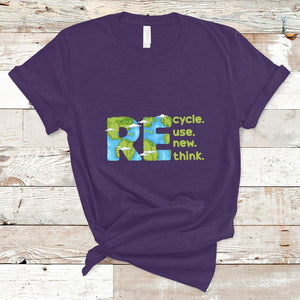 Earth Day T Shirt Recycle Reuse Renew Rethink Outfit For Earth Day 2023 TS02 Purple Printyourwear