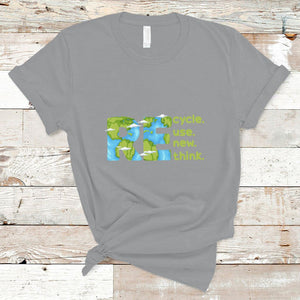 Earth Day T Shirt Recycle Reuse Renew Rethink Outfit For Earth Day 2023 TS02 Sport Gray Printyourwear