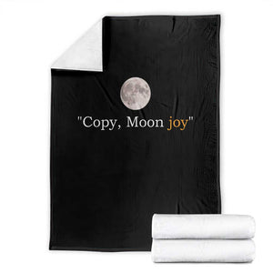 Copy Moon Joy Space Minimalist Throw Blanket 2026 Lunar Mission Success TS02 Black Print Your Wear
