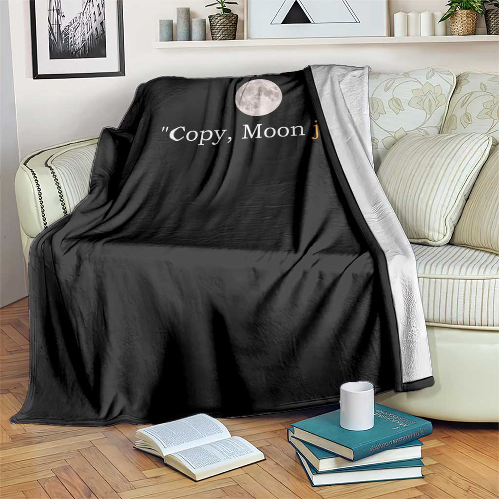 Copy Moon Joy Space Minimalist Throw Blanket 2026 Lunar Mission Success TS02 Print Your Wear