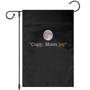 Copy Moon Joy Space Minimalist Garden Flag 2026 Lunar Mission Success TS02 Black Print Your Wear