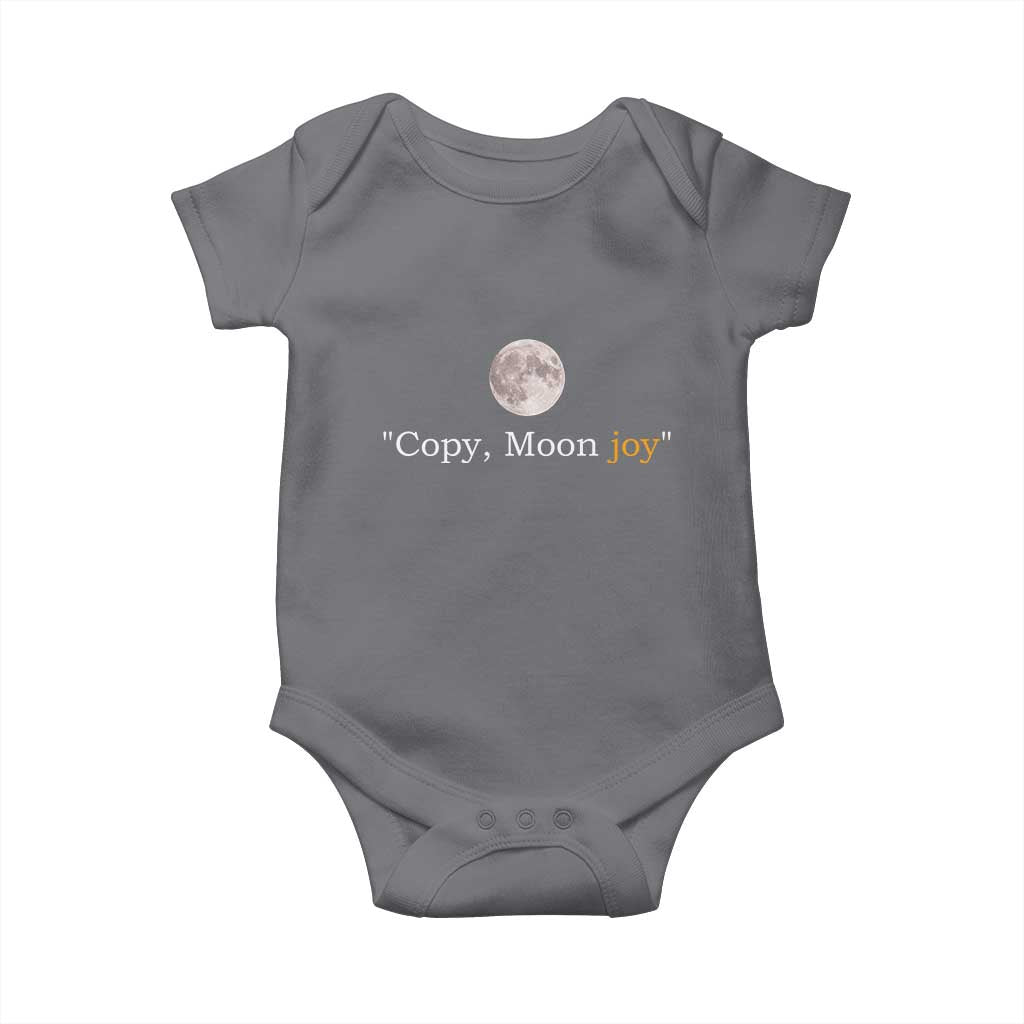 Copy Moon Joy Space Minimalist Baby Onesie 2026 Lunar Mission Success TS02 Charcoal Print Your Wear