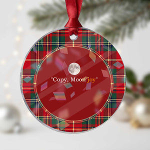 Copy Moon Joy Space Minimalist Holographic Acrylic Ornament 2026 Lunar Mission Success