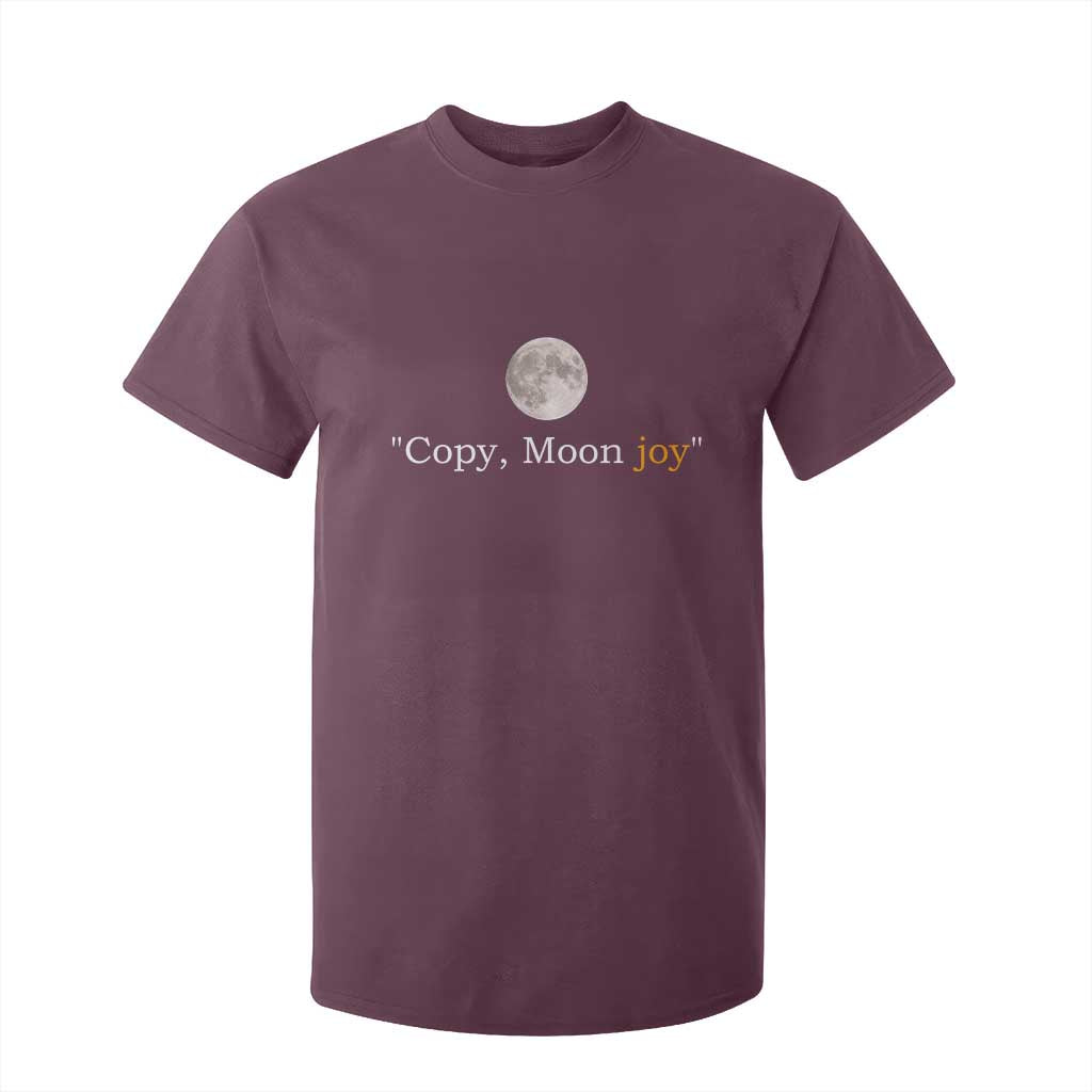 Copy Moon Joy Space Minimalist T Shirt For Kid 2026 Lunar Mission Success TS02 Maroon Print Your Wear