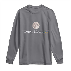 Copy Moon Joy Space Minimalist Long Sleeve Shirt 2026 Lunar Mission Success TS02 Charcoal Print Your Wear