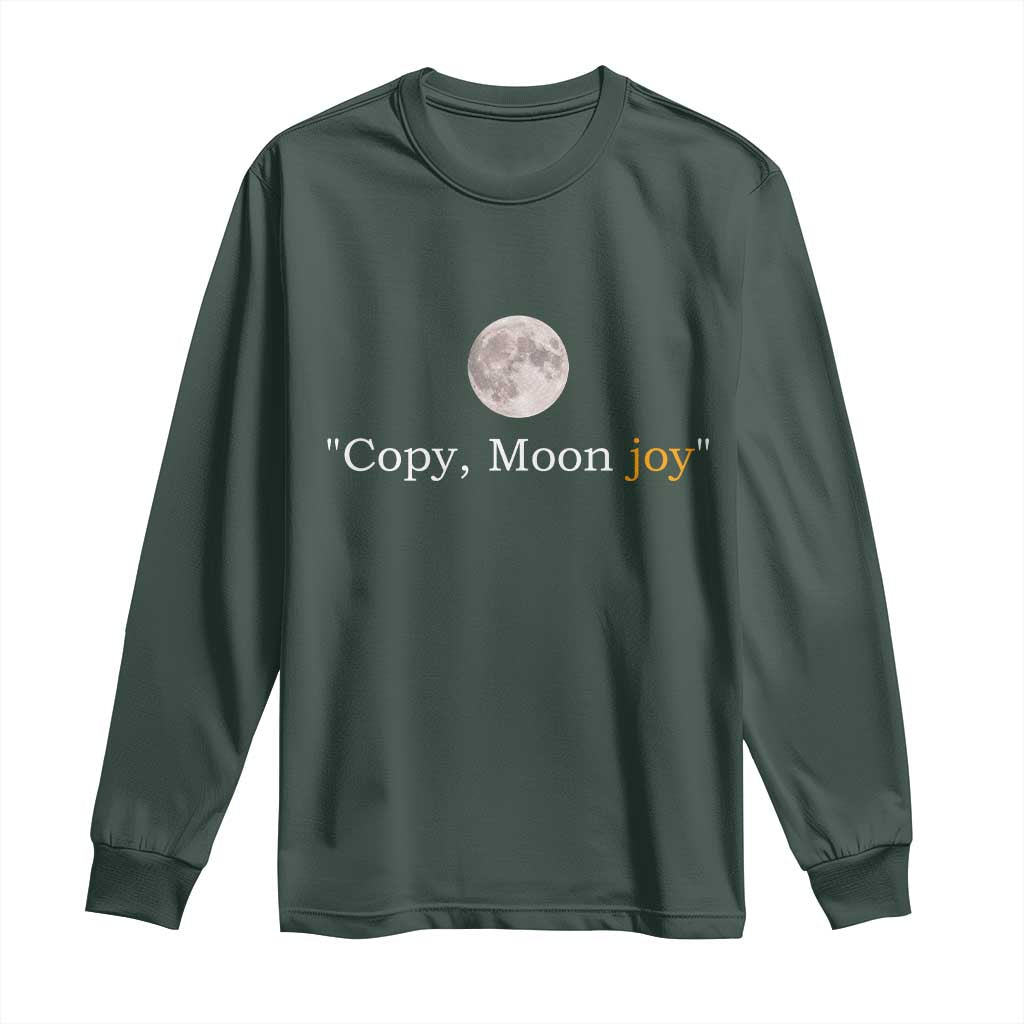 Copy Moon Joy Space Minimalist Long Sleeve Shirt 2026 Lunar Mission Success TS02 Dark Forest Green Print Your Wear