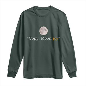Copy Moon Joy Space Minimalist Long Sleeve Shirt 2026 Lunar Mission Success TS02 Dark Forest Green Print Your Wear