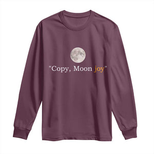 Copy Moon Joy Space Minimalist Long Sleeve Shirt 2026 Lunar Mission Success TS02 Maroon Print Your Wear