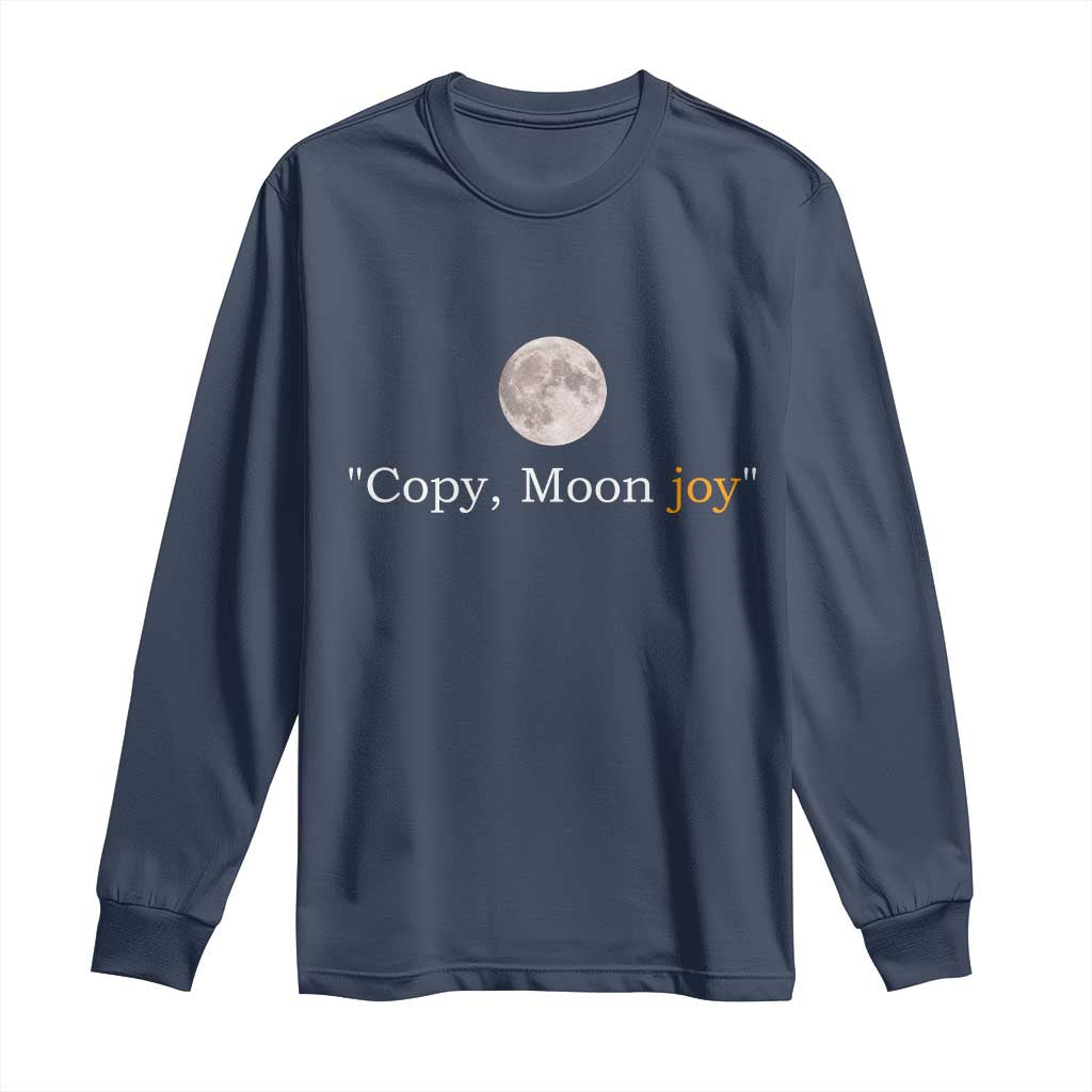 Copy Moon Joy Space Minimalist Long Sleeve Shirt 2026 Lunar Mission Success TS02 Navy Print Your Wear