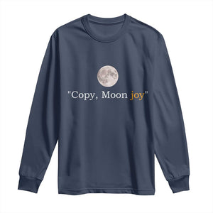 Copy Moon Joy Space Minimalist Long Sleeve Shirt 2026 Lunar Mission Success TS02 Navy Print Your Wear