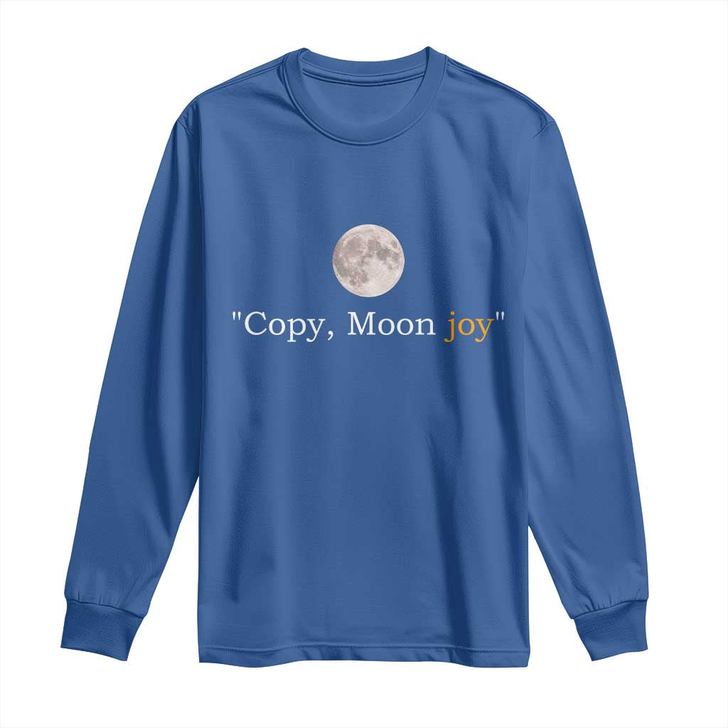 Copy Moon Joy Space Minimalist Long Sleeve Shirt 2026 Lunar Mission Success TS02 Royal Blue Print Your Wear