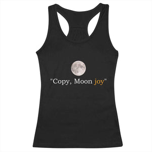 Copy Moon Joy Space Minimalist Racerback Tank Top 2026 Lunar Mission Success TS02 Black Print Your Wear