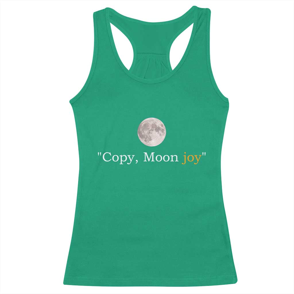 Copy Moon Joy Space Minimalist Racerback Tank Top 2026 Lunar Mission Success TS02 Irish Green Print Your Wear