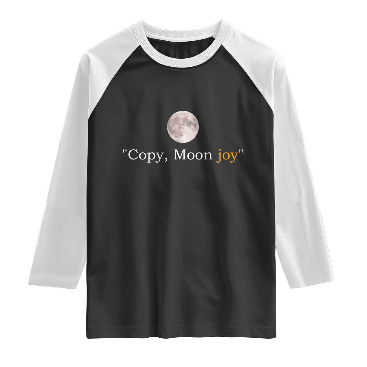 Copy Moon Joy Space Minimalist Raglan Shirt 2026 Lunar Mission Success TS02 Black White Print Your Wear