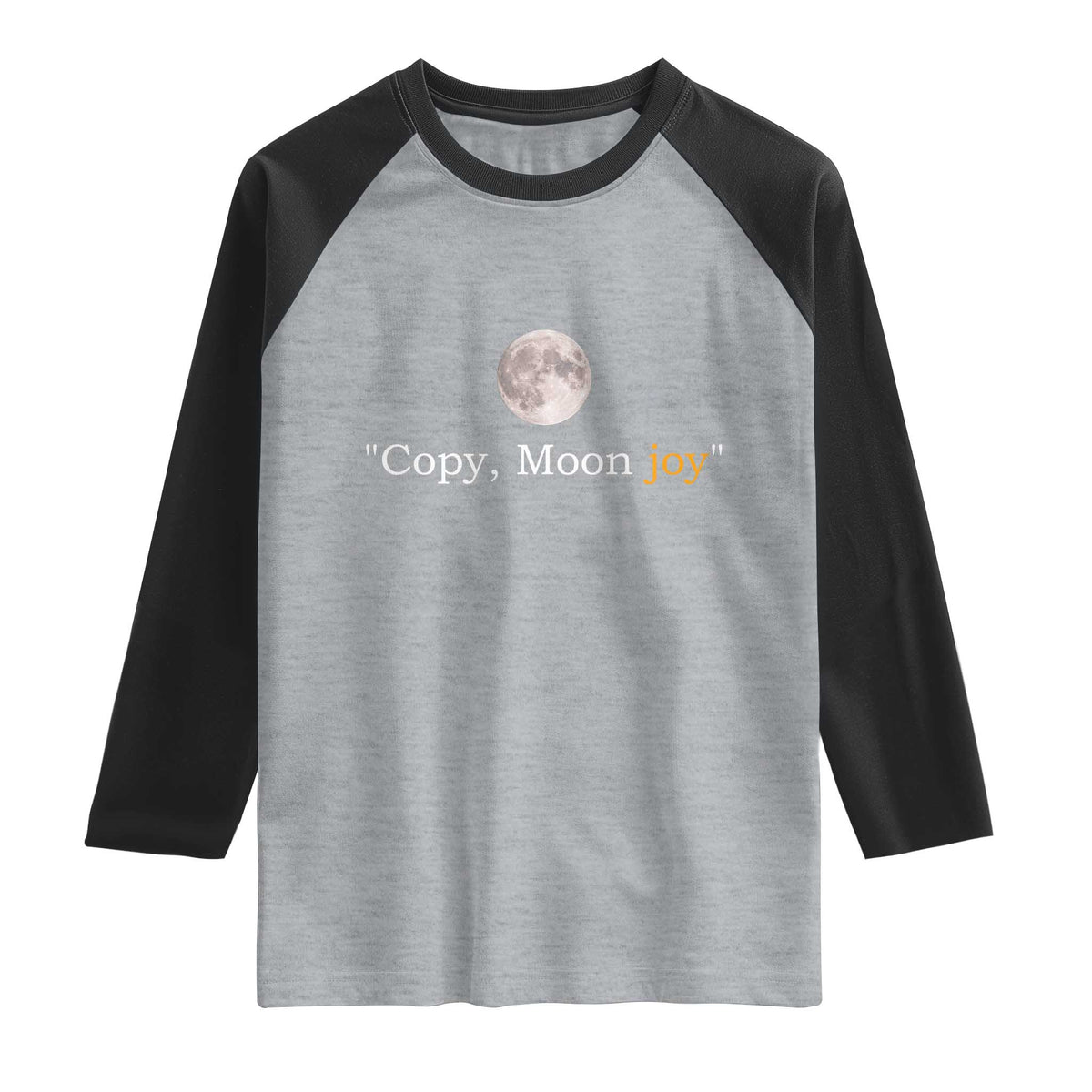 Copy Moon Joy Space Minimalist Raglan Shirt 2026 Lunar Mission Success TS02 Heather Gray Black Print Your Wear