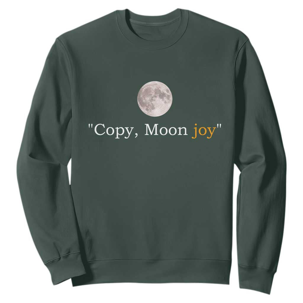 Copy Moon Joy Space Minimalist Sweatshirt 2026 Lunar Mission Success TS02 Dark Forest Green Print Your Wear
