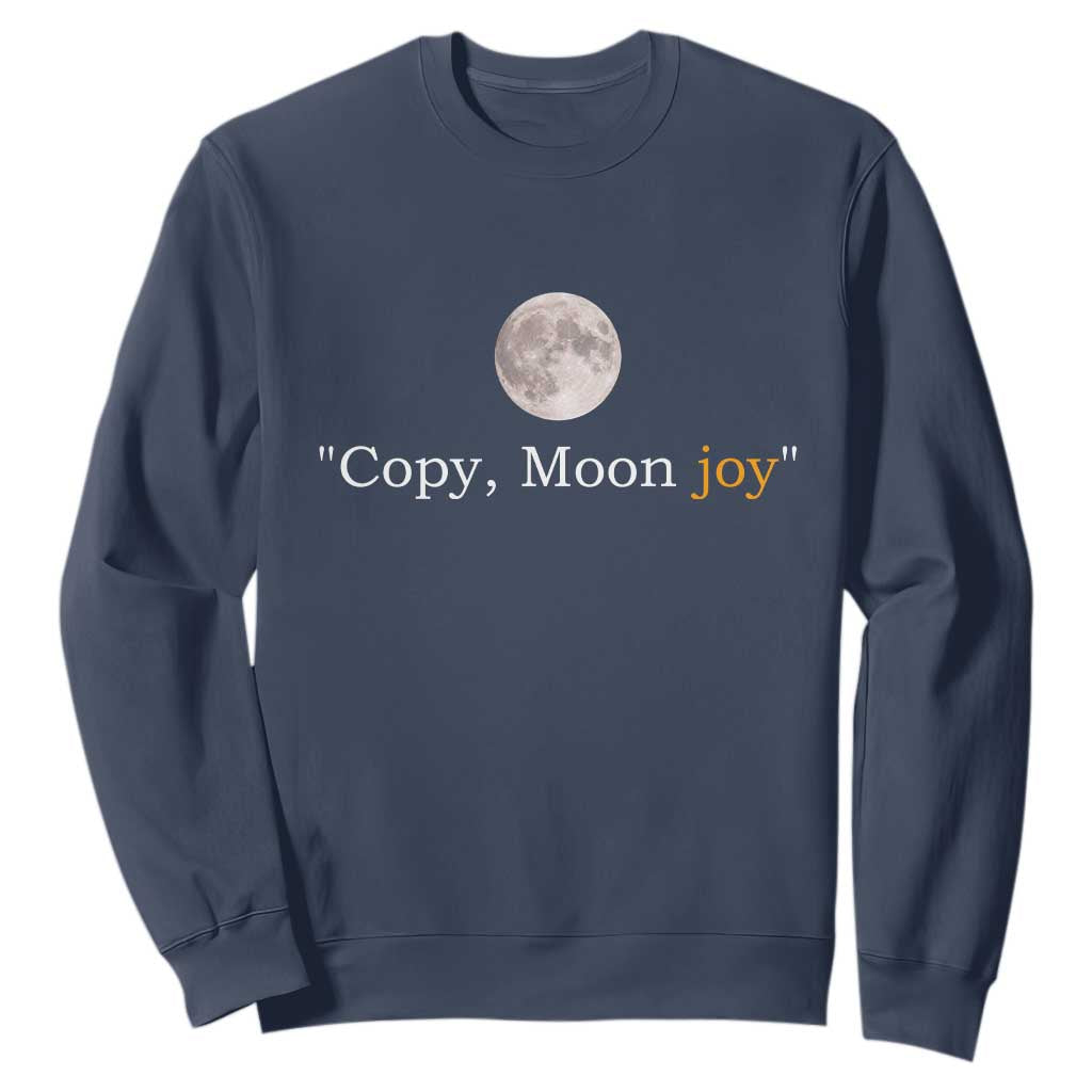 Copy Moon Joy Space Minimalist Sweatshirt 2026 Lunar Mission Success TS02 Navy Print Your Wear